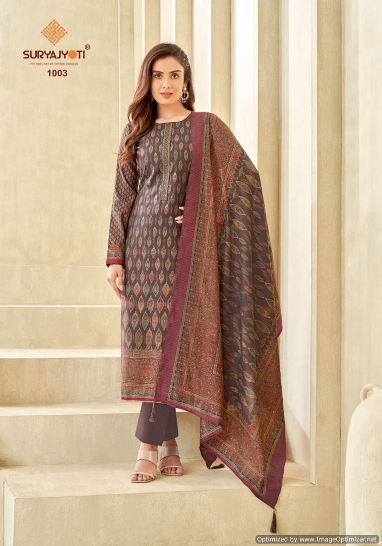 Pushpa Vol 1 By Suryajyoti Modal Silk Printed Dress Material Wholesale Shop In Surat
